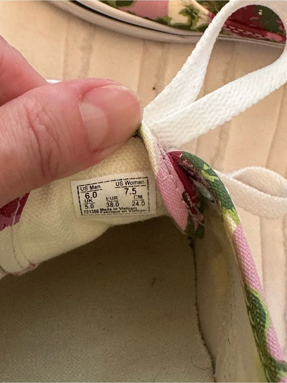 Vans Pink Floral Canvas Sneakers